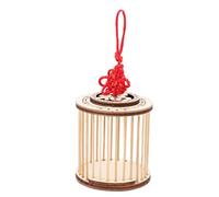 CORHAD Portable Bamboo Hanging Cage for Small Insects Grasshoppers, Handmade Round Single Cage, Lightweight and Breathable Storage for Home and Garden Use