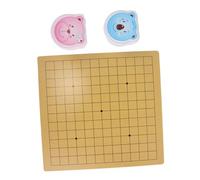 CORHAD Portable Bear Themed Go Game Set for Dual Sided Wooden Board with Stones Educational Strategy Travel Chess Kit for Developing Skills and Family Fun