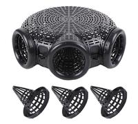 CORHAD Portable Fishing Trap Set 3 Black Crawfish Nets and 1 Three-Hole Yellow Eel Cage, Reusable Shrimp and Fish Catching Mesh for Ricefield and River Fishing