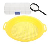CORHAD Portable Gold Sifting Pan for Mine with Mesh Filter and Magnifier Lightweight Non-slip Handheld Sieve for Efficient Gold Panning and River Prospecting Tool