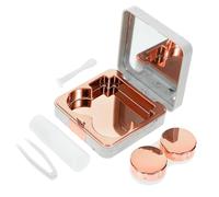CORHAD Portable Marble Pattern Lens Case with Mirror for Contact Lens Storage, Easy to Carry and Identify Right and Left, for Outdoors and Home Use