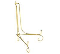 CORHAD Portable Metal Display Rack Iron Plate Holder with Elegant Golden Finish, Built to Last for Home and Office Desk Organisation, Modern Design Stand for Plates and Clocks