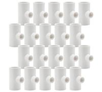 CORHAD Pvc Poultry Waterer Tee Fitting 25pcs with 1/2" Threaded Connector Flexible Installation, Smooth Easy-clean Surface for Chickens and Geese Suitable for Production Houses