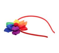 CORHAD Rainbow Ribbon Flower Headband for Women Boho Multi Occasion Floral Hairband with Handcrafted Rainbow Colorful Party and Festival Hair Accessory for Holiday Events