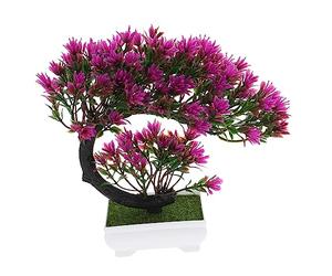 CORHAD Realistic Artificial Potted Plant Fake Bonsai with Plastic Material and Unique Style Stress-relieving Fake Green Plants That Don’t Fall for Home Decor and Work