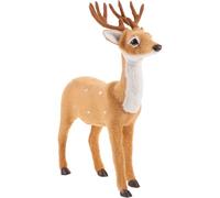 CORHAD Realistic Plastic Elk Statue for Living and Bedroom Handcrafted Reindeer Figurine Versatile Desktop Decoration for Office Cabinets Christmas and