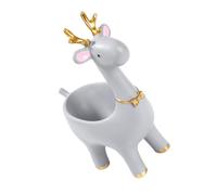 CORHAD Resin Deer Jewelry Storage Ornament Grey Decorative Key Holder for Home Office Bedroom Practical Adornment Tray for Organizing Accessories Unique Idea for Friends