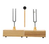 CORHAD Resonant Tuning Fork for Experiment Metal Tuning Fork Wooden Base Physics Acoustic Experiment Instrument Included