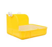 CORHAD Reusable Plastic Rabbit Potty Litter Box with Detachable Tray, Medium-sized Household Bunny Toilet for Daily Use, Suitable for Rabbits, Guinea Pigs, and Chinchillas, Yellow