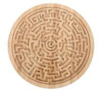 CORHAD Round Wooden Maze Board for Portable Bead Rolling Puzzle for Early Childhood Development Cognitive Growth and Motor Skills Training Lightweight Educational Balancing Activity Game