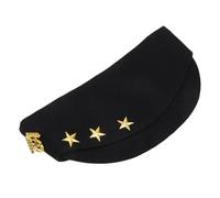 CORHAD Russian Sailor Dance Hat Black Captain Cap with Yellow Side Star and Wheat Design, Cosplay Party Hat for Adults, Nautical Army Theme Headwear for Boating and Dress-Up
