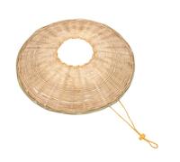 CORHAD Samurai Conical Bamboo Hat, Natural Straw Ninja Costume Accessory for Boys, Japanese Style 36Cm Diameter Straw Sun Visor for Outdoor, Halloween, Cosplay and Party Use