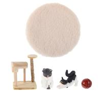 CORHAD Scale Miniature Cat Tree Dollhouse Furniture Detailed Kitten Figurines with Wooden Climbing Frame for Play Collectible Dollhouse Accessories for Creative Scene Building and