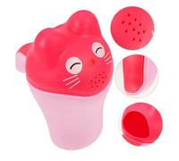 CORHAD Shampoo Cup with Handle Pink PP Bath Wash Cup for Convenient Lid for Easy Water Filling Cartoon Shower Rinser for Hair Washing and Bath Fun