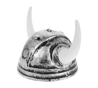 CORHAD Silver Viking Hat with Horns Ancient Roman Warrior Helmet for Festivals and Parties Comfortable Secure Fit Viking Costume Accessory for Masquerades and Themed Events