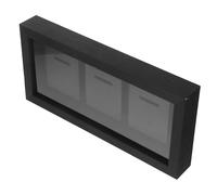 CORHAD Solid Wood Medal Display Case with Black Finish Shadow Box Holder for Marathon Running Gymnastics Football Medals Badge Photo Organizer Tabletop and Wall Mountable