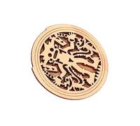 CORHAD Soundhole Cover Wooden Guitar Sound Hole Block for Guitars Prevent Feedback Human Pattern Maple Wood