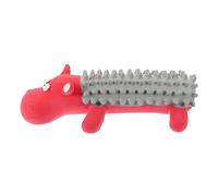 CORHAD Squeaky Latex Dog Toy Interactive Chew Plaything for Teeth Cleaning Adorable Animal Design Red and Gray Pet Toy for Reducing Destructive Behavior