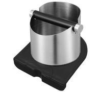 CORHAD Stainless Steel Coffee Knock Box Capacity with Removable Knock Bar and Non-slip Pad Espresso Coffee Grounds Container for Home Cafe Bar and Restaurant Use
