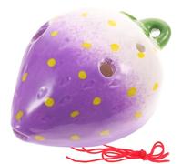 CORHAD Strawberry Shaped 6-hole Ceramic Ocarina for Beginners, Creative Purple Fruit Ocarina Musical Instrument, Children's Practice Wind Instrument