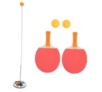CORHAD Table Tennis Training with Elastic Rod and Stainless Steel Base Includes Wooden Paddles and Balls Indoor Outdoor Practice Device for Family Interactive Play and Skill Development