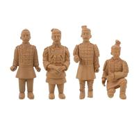 CORHAD Terracotta Warriors Sculpture Set of 4 PVC Material with Authentic Design and Unique Expressions for Office Desk Decor and History Lovers