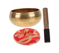 CORHAD Tibetan Singing Bowl Meditation Set 8cm Handcrafted Copper Buddhist Temple Sound Bowl Mallet and Cushion for Yoga and Mindfulness Random Color