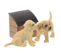 CORHAD Tiny Realistic Dog Figurines Set with Detailed Pet Dog House and Doll House Accessories Charming Puppy Figures for Animal Collection and DIY Scene Decoration