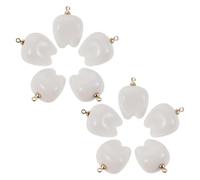 CORHAD Tooth Resin Pendants for Dentist White 10Pcs Cute Baby Tooth Charms for DIY Earrings Necklace Bracelet Keychain Jewelry Making and Home Decor Craft