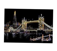CORHAD Tower Bridge Scratch Painting Kit with Scratch Drawing Papers and Tools DIY City Night Art Craft Kit for Adults for Creative London Picture Drawing