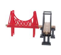 CORHAD Train Bridge Set Wooden Track Accessories Plastic Suspension Railway Bridge Model for Creative DIY Scenes Educational Spatial Learning