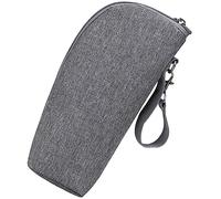 CORHAD Travel Insulated Bottle Bag Premium Thermal Pouch for Safe Transport of Milk Bottles Convenient Zipper Stroller Attachment for Parents Grey