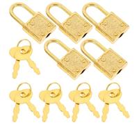 CORHAD Treasure Chest Locks Plastic Padlocks with Keys Vintage Style 5 Sets Lightweight Retro Design and Decorative Use for Furniture and Closets for Treasure Chest Games