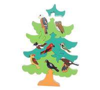 CORHAD Tree-shaped Jigsaw Puzzle Educational for DIY Bird and Tree Blocks with Water-based Paint Safe Rounded Edges Montessori Learning Game for Boys