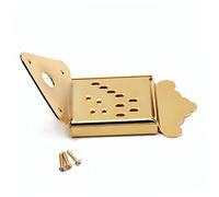 CORHAD Triangle 8-string Mandolin Tailpiece with Flower Pattern Gold Plated Includes Cover and Screws Mandolin Part Replacement for Guitar Makers Bent Design and Maintenance