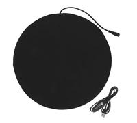 CORHAD Usb Pet Heating Pad Electric Thermal Cat Warming Blanket Small Round 28cm Pu Leather Mat for Indoor Cats Dogs Kittens