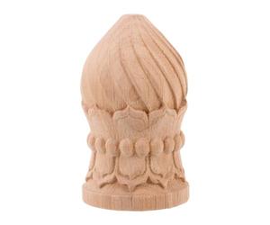 CORHAD Victorian Style Wooden Stair Newel Post Cap Pineapple Finial, Unfinished Solid Wood Decorative Finial with Refined Handcarved Details for Handrail and Deck Railings in Home Or