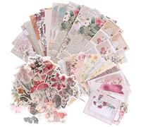 CORHAD Vintage Botanical Floral Scrapbook Stickers Set for Crafting and Journaling, Self-Adhesive Decorative Paper for DIY Diary, Plant Flower Sticker Pack for Creative Scrapbook Supplies