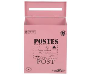 CORHAD Vintage Iron Mailboxes outside Household Mailbox Large Capacity Easy to Install Pink Simple Style for Families