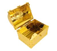 CORHAD Vintage Pirate Treasure Chest Box with Lock Large Capacity Plastic Storage Container for Gems Coins Candy Creative Roleplay Accessory for Boys and Birthday Gift