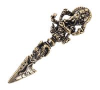 CORHAD Vintage Tibetan Brass Vajra Dorje Pendant Phurba Demon Pestle Amulet Feng Shui Charm Necklace Ritual Collectible for Spiritual Protection