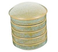 CORHAD Watercolor Palette Painting Ink Tray Ceramic 5-Layer Stackable Multi-Layer Design Craftsmanship Green Color Display Plate Space-Saving and Easy to Store