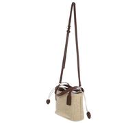 CORHAD Women’s Beach Bucket Bag, Woven Shoulder Handbag for Travel | Canvas Polyester Build, Large Capacity, Minimalist Contemporary Style, Brown Colour, for Shopping and Travel