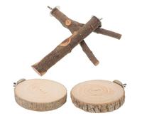 CORHAD Wood Parrot Stand Platform with Multi-branch Rough-surfaced Perch Sticks for Cockatiels Parakeets Conures Natural Solid Grinding Bird Cage Perches for Active Play and