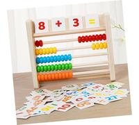 CORHAD Wooden Abacus Counting with Number Cards for Educational Math Learning Beads for Preschool Brain Development Addition Subtraction Practice Suitable for Boys and Age