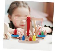 CORHAD Wooden Balance Scale Montessori Educational Science Prop for Early Math Cognitive Learning Handmade Interactive Plaything for Boys