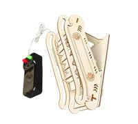 CORHAD Wooden Elevator Puzzle Toy 3d Diy Stem Kit for Kids Small Mechanical Escalator Science Model Educational Building Project Random Color