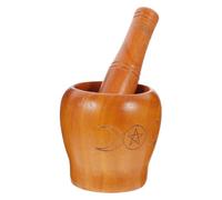 CORHAD Wooden Garlic Crush Pot Simple Elegant Design with Smooth Surface and No Burrs Manual Spice Masher Kitchen Tool for Home and Restaurant Use