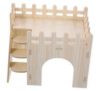 CORHAD Wooden Hamster Hideout House Small Pet Hideaway for Hamsters Rats Hedgehogs and Guinea Pigs Sturdy Natural Wood Cage Accessory for Use and Comfortable Shelter