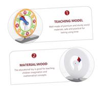 CORHAD Wooden Learning Clock with Smooth Edges Safe Educational Teaching Clock Model for Early Cognitive Development and Reading Practice